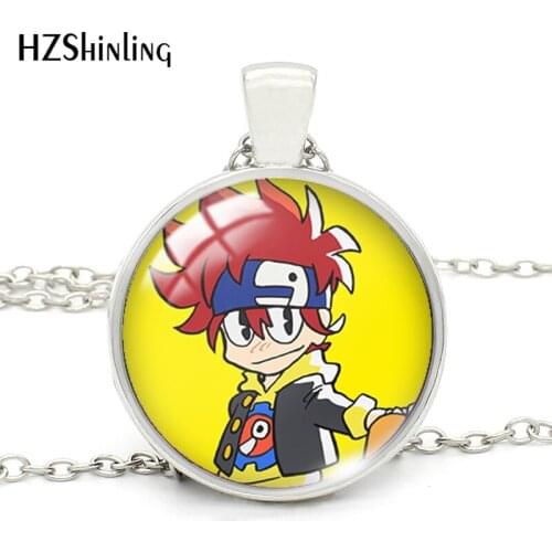 2021 New Arrival SK8 The Infinity Cartoon skateboard Pattern Round Glass Cabochon Pendants Necklace Fashion Jewelry men women