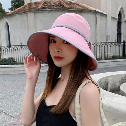Bucket Hat Hat Female Sun Protection Ultraviolet-Proof Sun Hat Broad-Brimmed Hat Summer Sun Hat Trendy All-Match