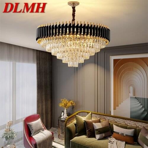 DLMH Luxury Chandelier Crystal Pendant Lamp Postmodern Home LED Light Fixture for Living Dining Room