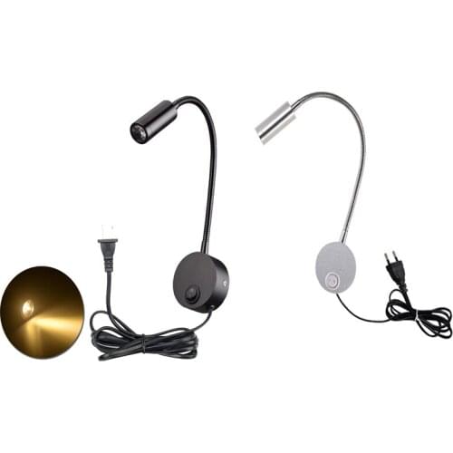 Modern LED Wall Lamp Flexible Hose 1W 3W Light Silver Bathroom Mirror Study Fixtures Reading Header Luminaire LED Lamps