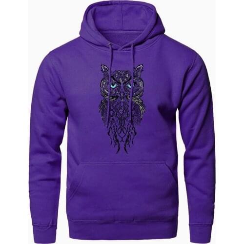 Cool Owl Vintage Printed trend Hoodies Mans solid color Funny Hooded Sportswear Hip Hop spring Autumn jacket 2020 New Sweatshirt