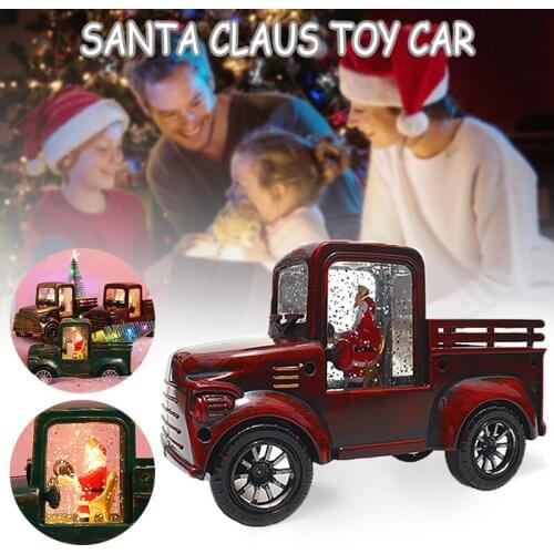 Truck Shaped Snow Globe Lantern LED Xmas Festival Ornament Glittery Christmas Light Battery Operated for Home CLH@8
