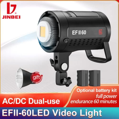 JINBEI EFII-60 LED Battery Continuous Light Indoor Outdoor Portable Fill-in Light For Studio Video Live Portrait Photography