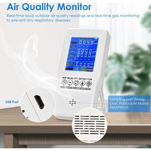 Formaldehyde Accurate Testing PM2.5 PM10 CO2 AQI Detector Home Office Indoors Measuring Tool Air Quality Monitor Multifunctional