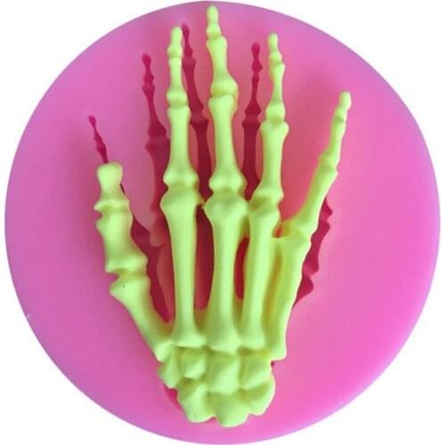 1PCS Skull Hand Halloween Silicone Mold Fondant Cake Decorating Tools Chocolate Candy Gumpaste Molds Baking Tool Halloween Decor