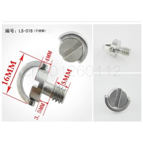 10pcs 1/4" Stianless steel D ring Camera Screw for Digital Camera Tripod/Monopod/Quick Release Plate