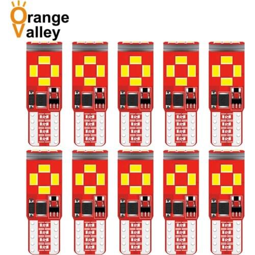 10PCS Car LED T10 Led Canbus W5W Led Bulbs 168 194 11smd 12smd 15 SMD 3020 LED Dome Reading Lamp Interior Lights Auto DC 12-24v