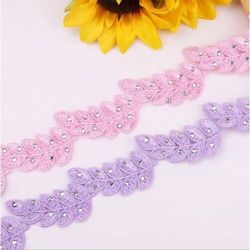 10Yard/Lot Color polyester paste drill lace applique Hair accessories wedding dress clothing decoration wholesale