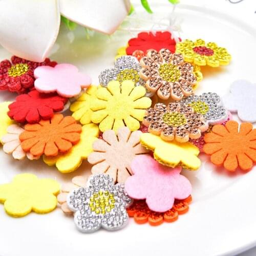 2.5Cm Cloth Sticker Rhinestone Daisy Flower Patch Diy Garment Dress Fashions Hairpin Accessories Color Glass Diamond Decorations
