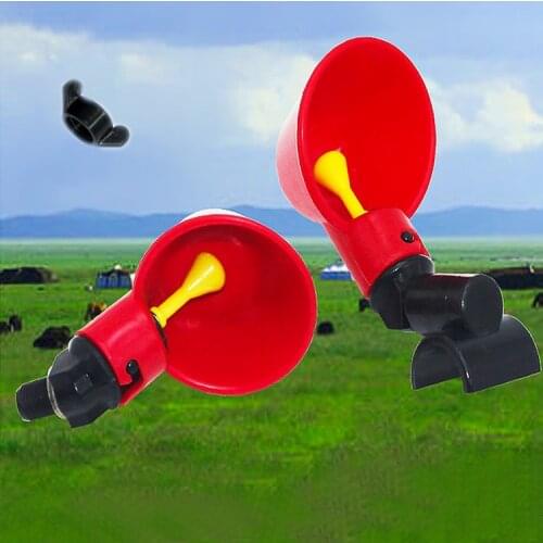 2Pcs Plastic Chicken Feeder Chicken Drinking Cup Automatic Drinker Poultry Water Drinking Cups Easy Installation With Screws