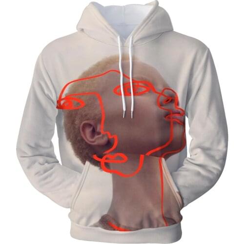 2019 Fashion Personality Young Men Abstract Pattern Man Hoodie