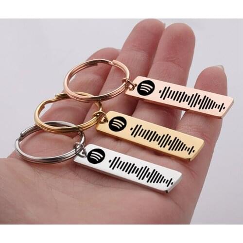 2021 Custom Code-keychain Keyring Jewelry Laser Spotify Scan Code Gift Women Men Song Music Code Scanning Custom Fashion