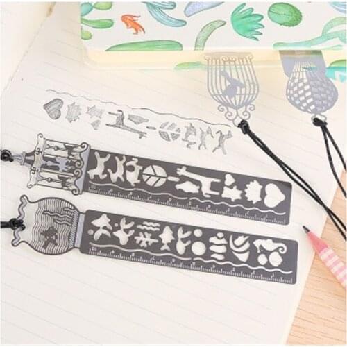 4pcs Cute Kawaii Stainless Steel Fairy Tale World Ruler Bookmark Four Pattern Office School Supplies