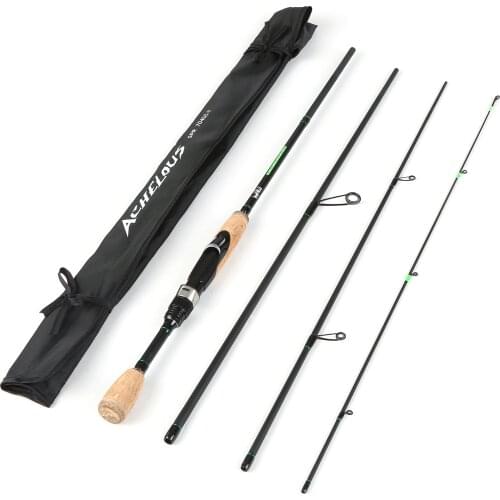 Fishing Pole Travel Spinning Fishing Rod 6.8FT Lightweight Carbon Fiber 4 Pieces Fishing Pole Lightweight Spinning Rod Fish