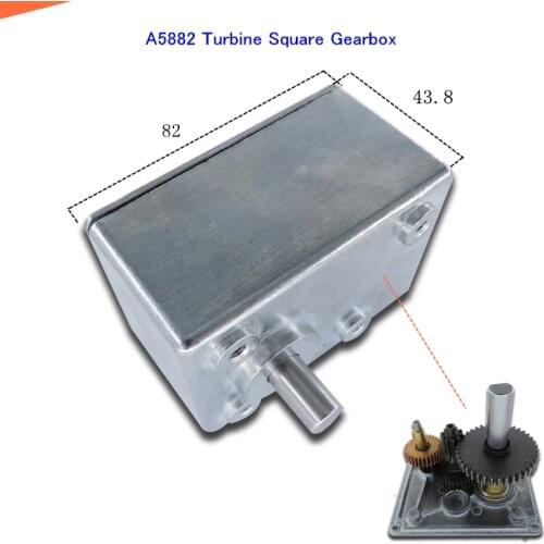 A5882 Metal Turbine Worm Square right Angle transmission Gearbox For 4575 4260 etc. worm DC gear motor 1:30 1:176