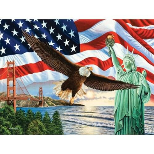 Amerian eagle 5D square Diy Diamond Painting kit Full drill Statue of Liberty diamond Embroidery Cross-Stitch Mosaic home decor