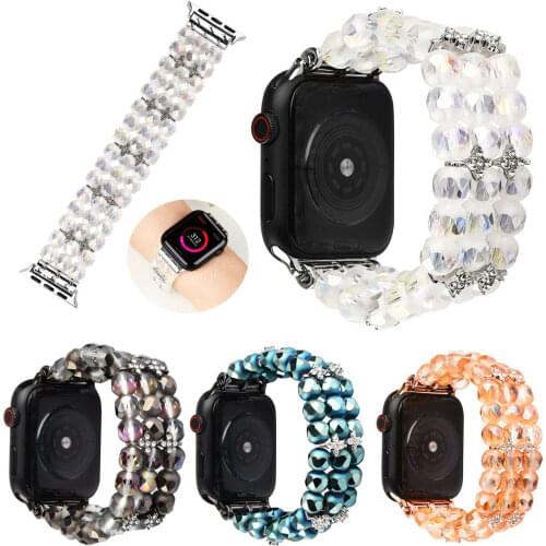 Bling Crystal Beads Watch Strap For Apple Watch Band Series 1 2 3 4 5 6 SE Jewelry Bracelet For iWatch 40mm 38mm 42mm 44mm