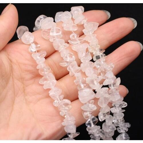 Natural Semi-precious Good Quality Chip Beads Clear Quartz Stone 5-8mm For DIY Necklace Earrings Accessories Gift Length 40cm