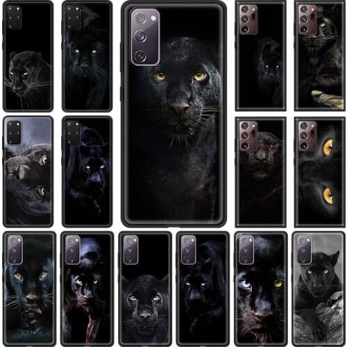 Animal Panther Phone Case for Samsung Galaxy S21 S20 FE Note 20 Ultra S10 Lite S9 Plus S8 S10e TPU Cover Black Soft Shell