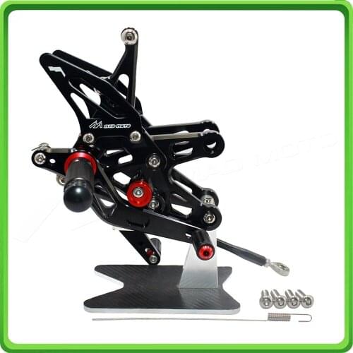 CNC Adjustable Rearsets rear set sets footrest foot pegs pedal For Kawasaki Ninja ZX10R ZX 10R ZX-10R 2006-2007 06 07 Black