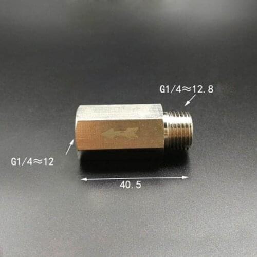 DN8 1/4" BSP Female to Male Nickel Plated Brass Check Valve One Way Non-Return Water Gas Oil Hex Rud Min 2 Bar Pneumatic