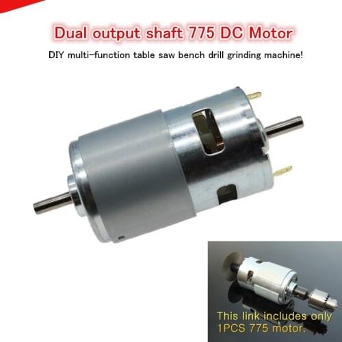 Dual output shaft 775 DC Motor,Ball bearing High power With cooling Fan,DIY Bench drill/table saw