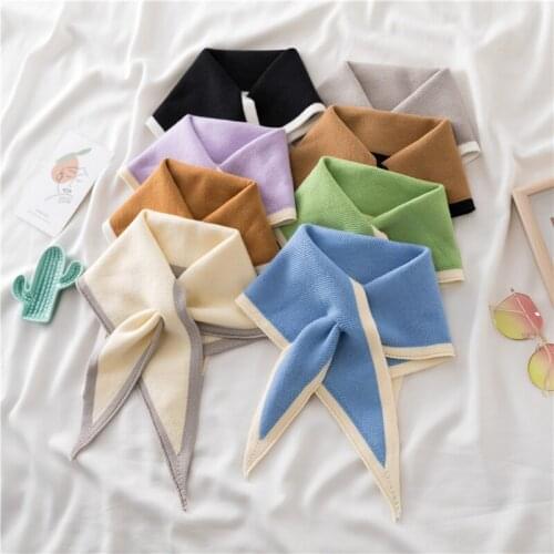 Elegant Winter Women Warm Ribbed Protect Neck Knitted Sweater Fake Collar Windproof Detachable False Collar Removable Scarf Wrap