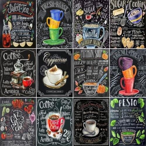 GATYZTORY 60x75cm Oil Painting By Numbers Landscape blackboard DIY Paint By Numbers On Canvas Frameless Home Decoration Unique G