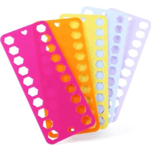 Imzay 5 Color Plastic Floss Bobbin Plastic Sewing Thread Winding Plate Board Card For Cross Stitch Embroidery