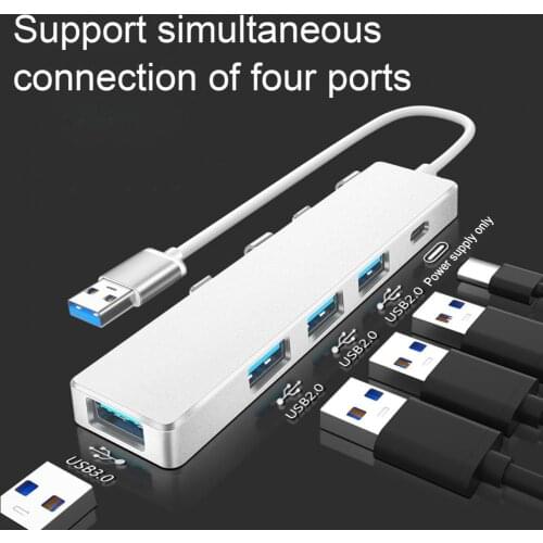 Cable Hub 4-in-1 Type-C Power-supply Interface 4 Ports USB3.0 Expansion Dock for Laptop