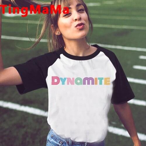 Kpop Dynamite T Shirt Women Kawaii Bangtan Boys Graphic Tees Ullzang Fashion T-shirt Korean Style Unisex Summer Tops Tees Female