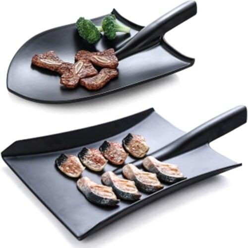 Creative Hot Pot Side Plates Chinese Fried Rice Shovel Plate Pan Serving Dishes Tableware Restaurant Non-Toxic Food Tray 1Pcs