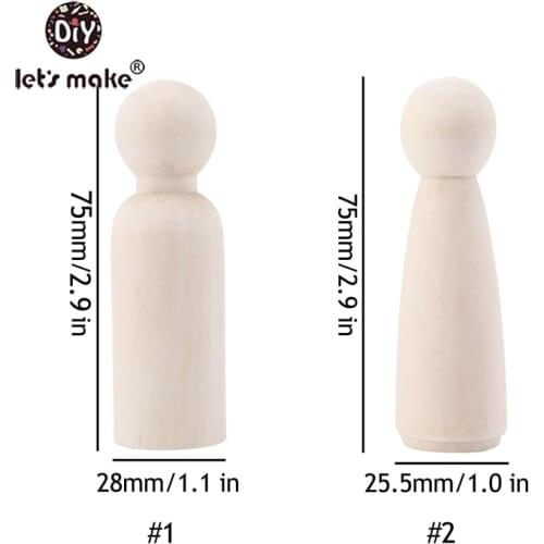 LetS Make 75mm 50 100 Pcs Wooden Men Shape Wooden Teether Kids Toys Toddler Boy Toys For Baby Toys 13 24 Months Wholesale