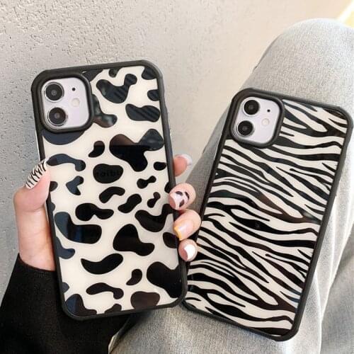 Moskado Leopard Print Zebra Stripe Phone Case For iPhone 12 Pro Max 11 Pro Max X XR XS Max 7 8 Plus SE 2020 Hard PC Back Cover