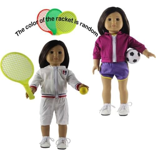 New 2 Set Doll Clothes for 18 inch American Doll Handmade Sportswear X72