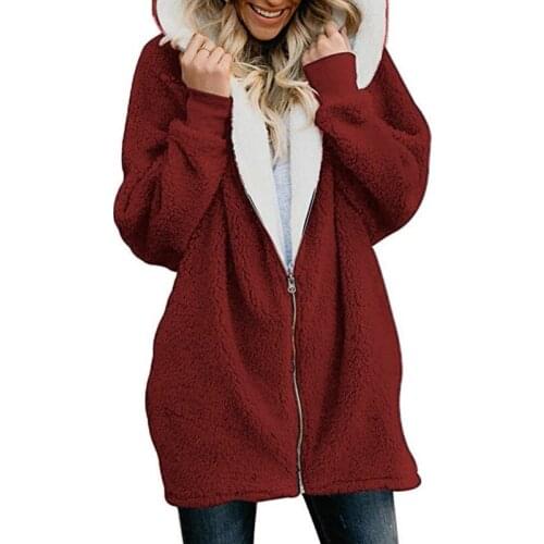 Autumn New Womens Hooded Jacket Faux Lam Velvet Wool Comfortable Plus Size 5XL Winter Casual Casacos Feminino Outwear
