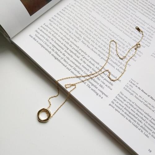 925 Sterling Silver Geometric Clavicle Chain Necklace Fashion Irregular Circle Gold Necklace For Women Party Gift S-N533