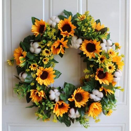 Sunflower Wedding Flower Ring Wedding Room Pendant Door Decoration Hotel Villa Rose Wreath