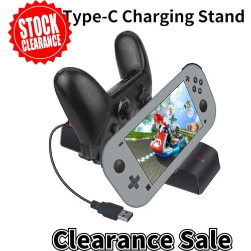 KJH Type-C Charging Stand Quickly Double Portable Charger For Nintend Switch Lite and NS PRO Gamepad Accessories