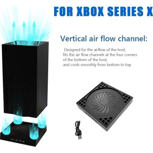 Game Console Cooling Fan Stand 3 Speed Adjustable Mount Bracket Holder Dock Base Cradle For Xbox Series X Built-in 3 USB Ports