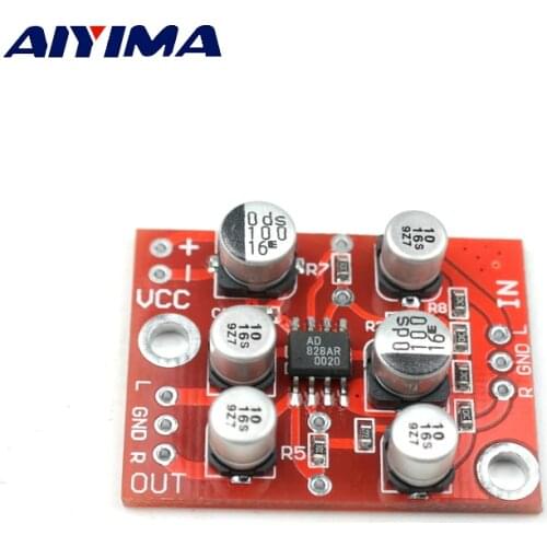 AIYIMA AD828 Preamplifier Amplifier Audio Board Stereo Preamp Power Amplifier DC 5V-15V Single Power Supply