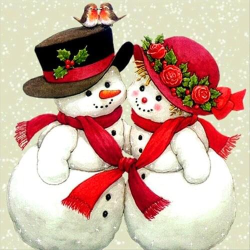 Needlework Wedding Decoration Paper Bag Rouhd 5D DIY Embroidery Partial 30 Canvas Bride and Bridal Diamond Painting Snow Lovers