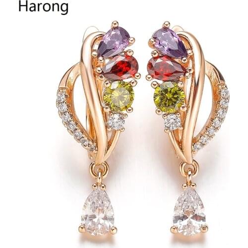 Natural Zircon Quality Earrings Colorful Crystal Flower Stud Earrings Aesthetic Jewelry For Women Fashion Gift Accessories