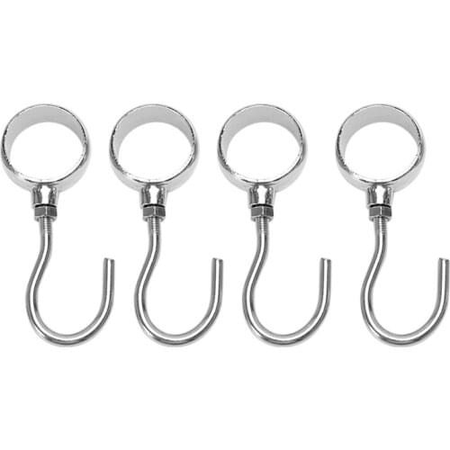 Wardrobe 25mm Dia Tube Rod Adjustable Clothes Coat Hooks Hangers 10pcs