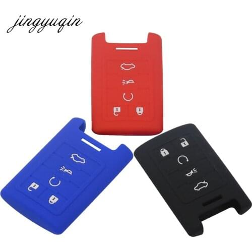 Jingyuqin 10pcs/lot Silicone Key Case Protect for Cadillac SLS CTS ATS CTS SRX XTS Seville Escalade Remote Holder fob Cover