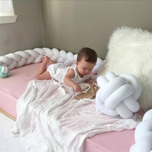 1M/2M/3M Baby Bumper knot crib infant room Knotted Braid Pillow Pure Woven Plush Knot decor baby room decor