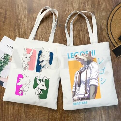 Japan Anime BEASTARS legoshi Wolf Deer Cartoon Handbags Shoulder Bags Casual Shopping Girls Handbag Women Elegant Canvas Bag