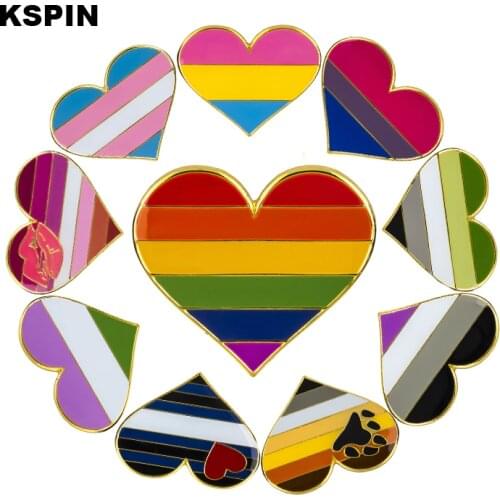Heart shaped flag lapel pin badge pin Brooch Icons
