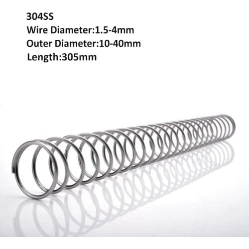 1Pcs Length 305mm 304 Stainless Steel Compression Springs Y-shaped Spring Wire Diameter 1.5/2/2.5/3/4mm OD10-40mm