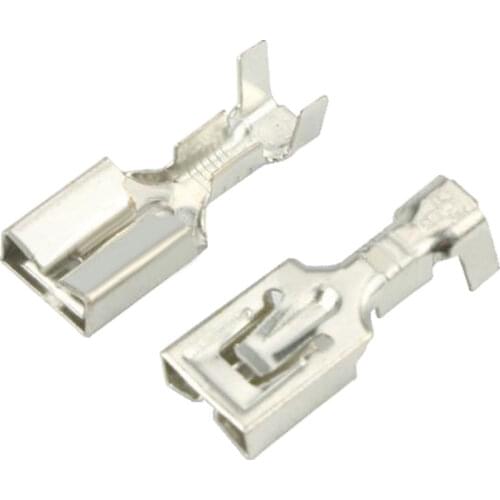 100 PCS car connector terminal block copper terminal 6.3 plug hole socket plug spring DJ6226-6.3A / B